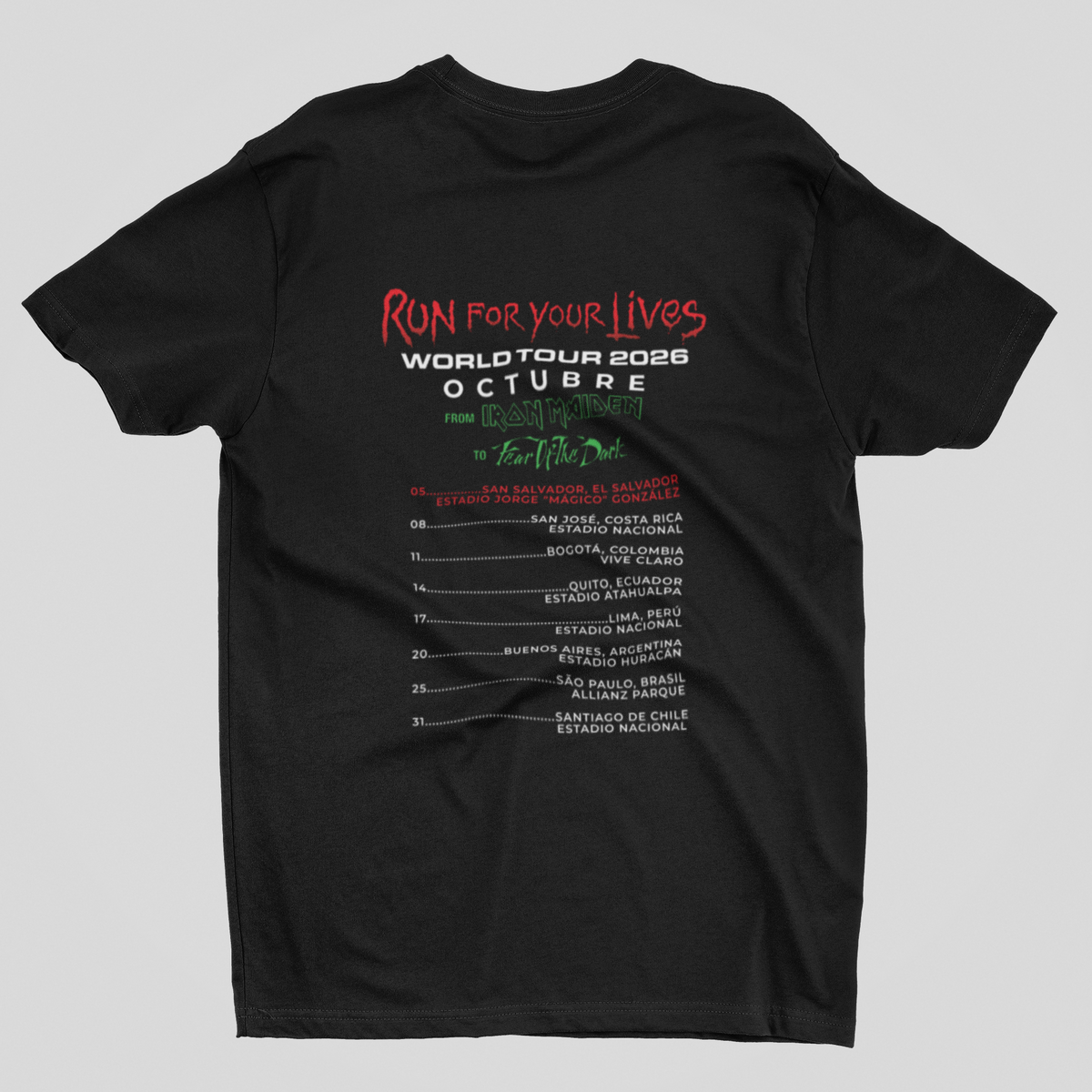 Camisa- Iron Maiden Run For Your Lives World Tour 2026