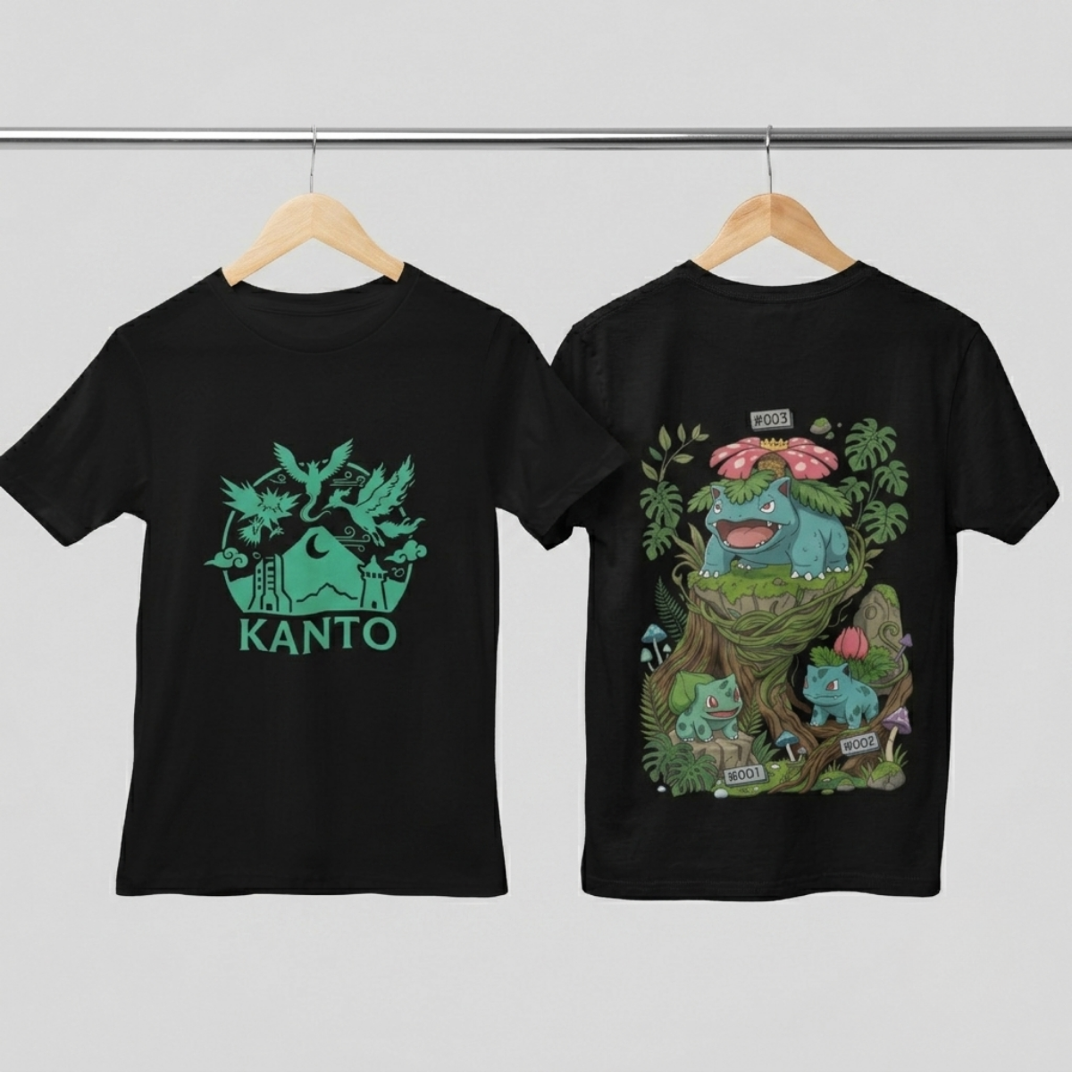 Camisa- Pokémon Kanto Legends Grass Starters