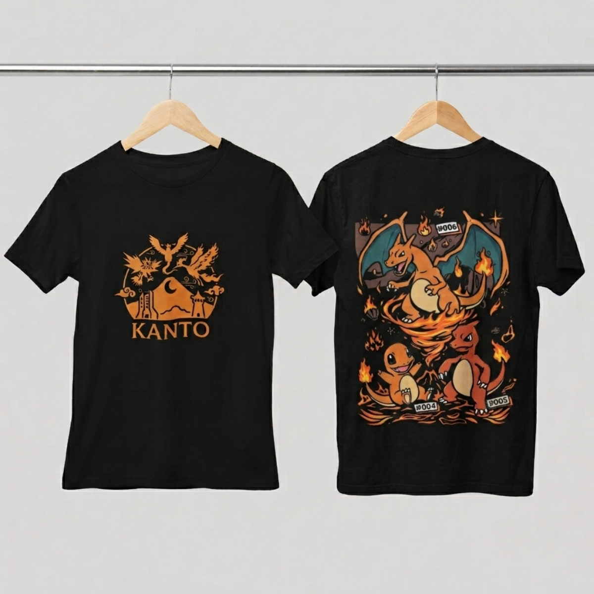 Camisa- Pokémon Kanto Legends  Fire Starters