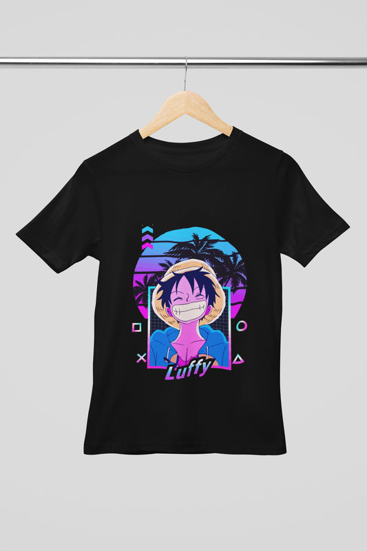 Camisa- Retro Sunset Luffy Smile Anime