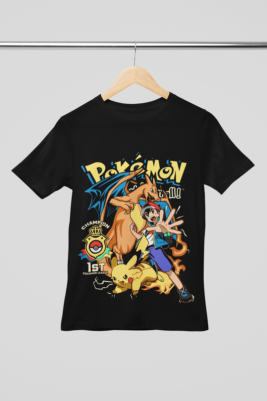 Camisa- Ash Ketchum & Pikachu Champion