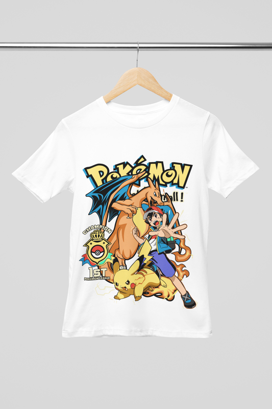 Camisa- Ash Ketchum & Pikachu Champion