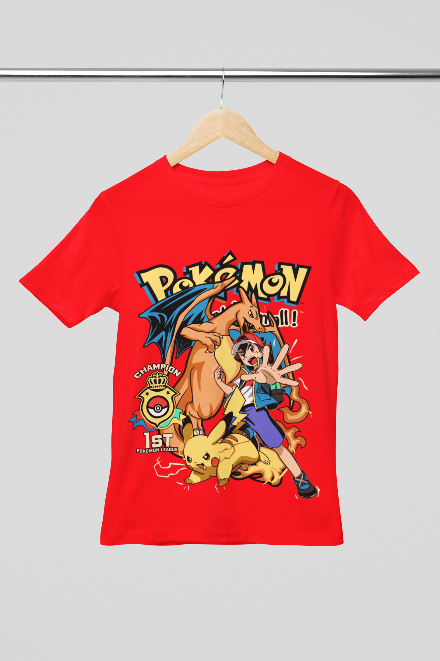 Camisa- Ash Ketchum & Pikachu Champion
