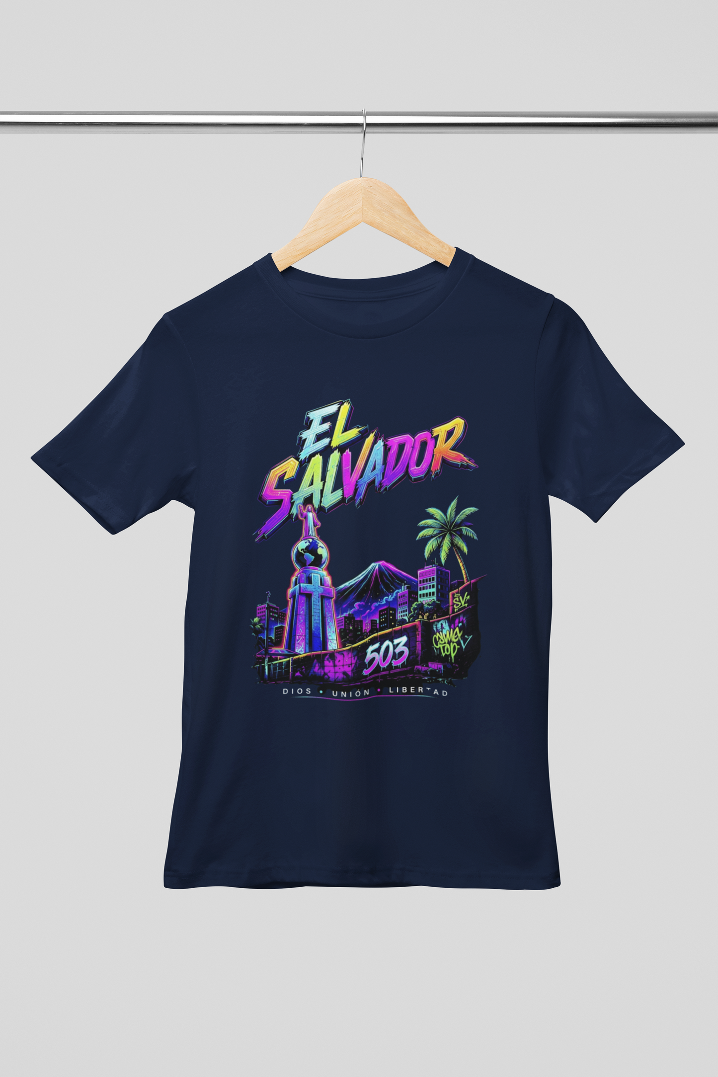 Camisa- El Salvador Del Mundo 503 Neón
